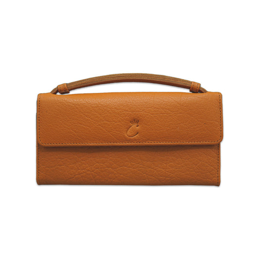 Stylish Leather Wallet - ORANGE Crazyskin