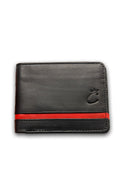 Elegant Red-line Leather Wallet Crazyskin