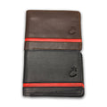 Elegant Red-line Leather Wallet Crazyskin